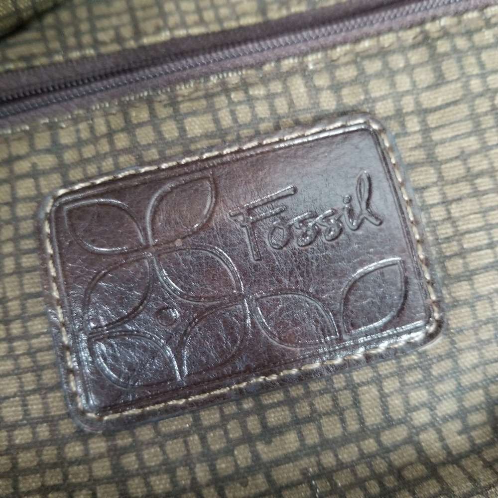 ✅ Fossil Canvas Hobo Shoulder Bag - Picture 3 of 8